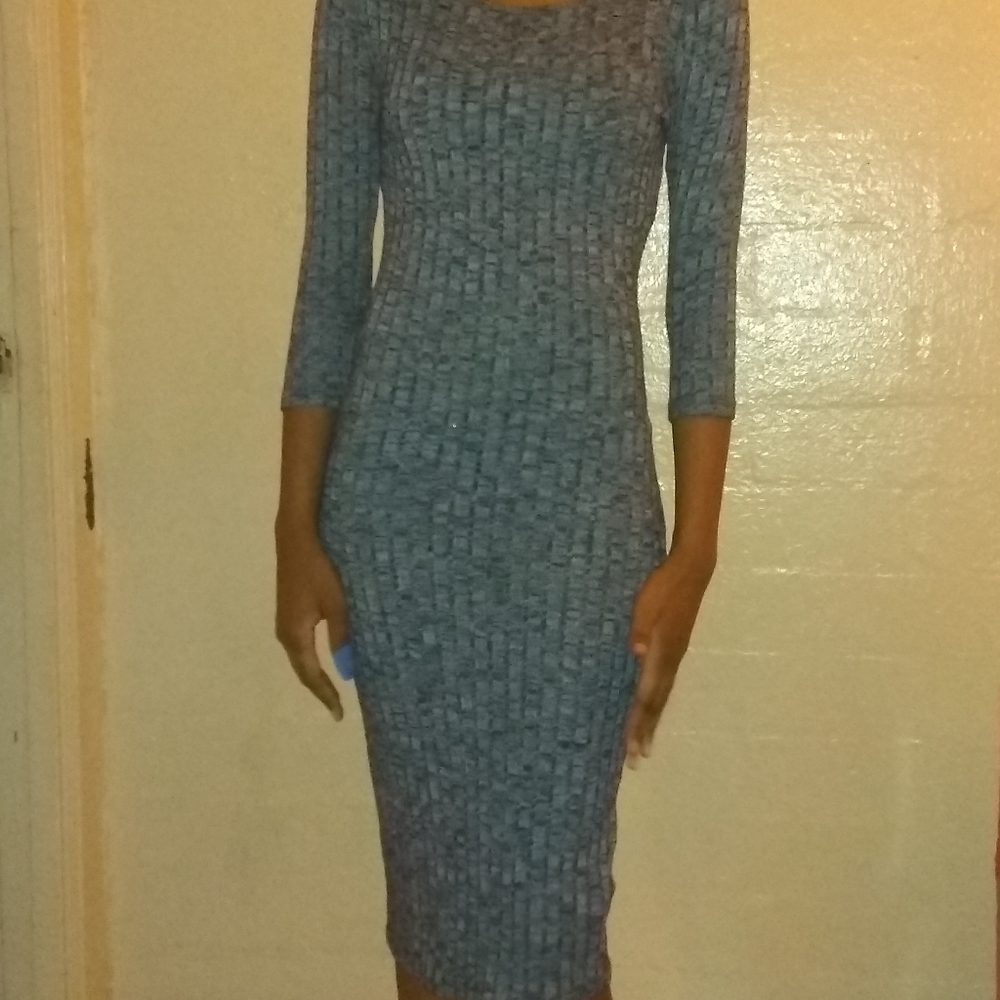 Grey and black mixed cotton dress